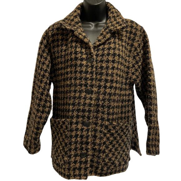 Vintage Weave of The Irish - 90% Wool - Brown & Black Herringbone Jacket - Picture 1 of 8